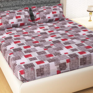 120 TC Cotton Double Size Flat Bedsheet  with 2 Pillow covers | 90x100 inch |