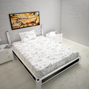 144 TC Cotton Single Size Flat Bedsheet  with 1 Pillow covers | 60x90 inch