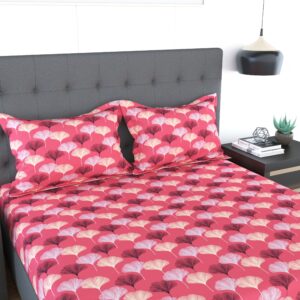 144 TC Cotton Double Size Flat Bedsheet  with 2 Pillow covers | 90x100 inch