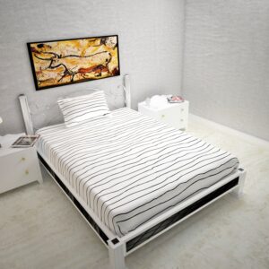 200 TC Cotton Flat Bedsheet for Single Size Bed with 1 Pillow Covers | 60x90 inch