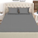 Cloudy Grey Cotton Satin Bedsheet Set